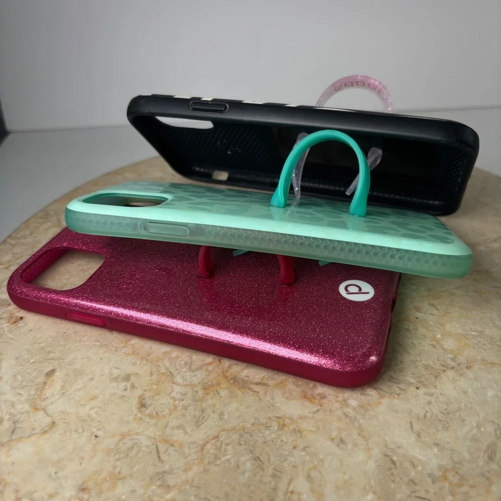 Loopy iPhone 11 ? Phone Case Bundle 3pk‎ Zebra Mint Leopard Sparkly Pink Loop